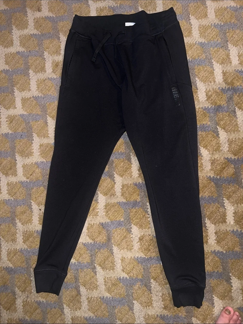 Gymshark Black Men's Chalk Joggers Sweatpants size M NWOT Black